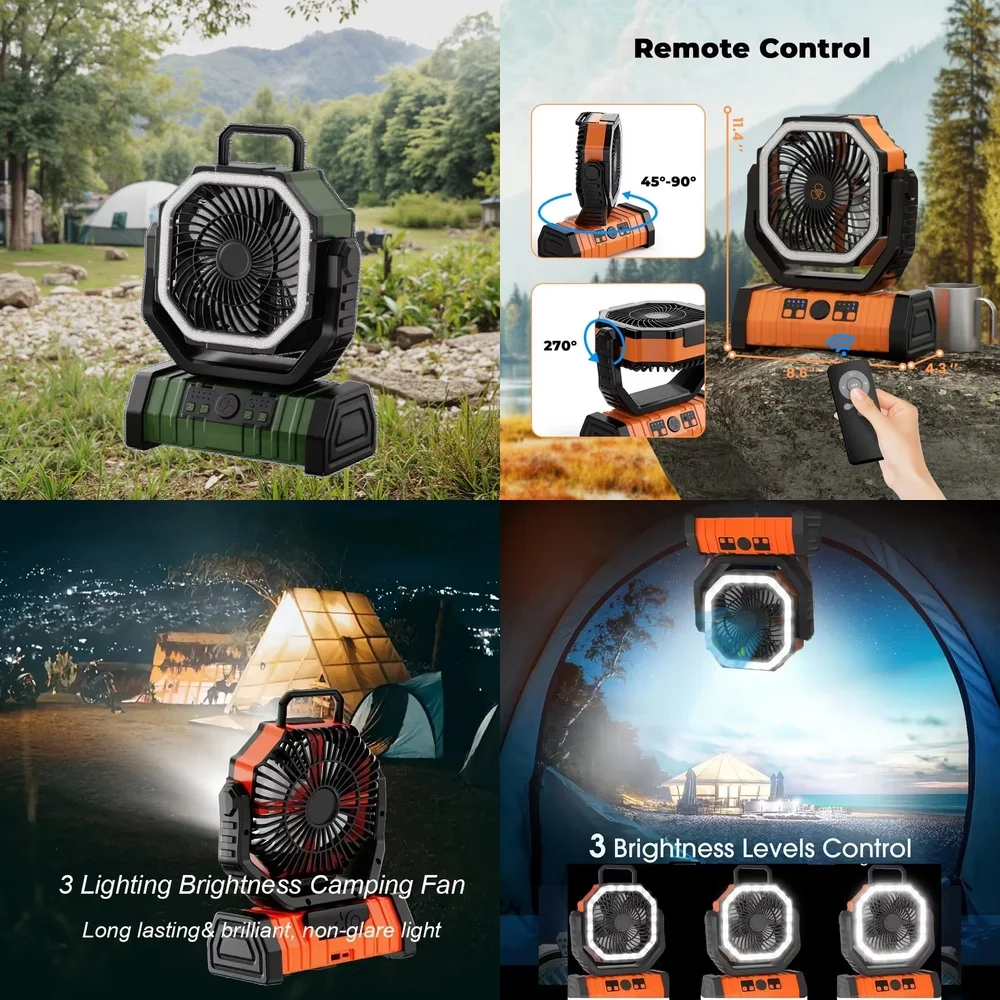 

Водонепроницаемый портативный USB-аккумулятор (Power Bank) 20000 мАч со светодиодной подсветкой и вентилятором для кемпинга, автомобиля и улицы