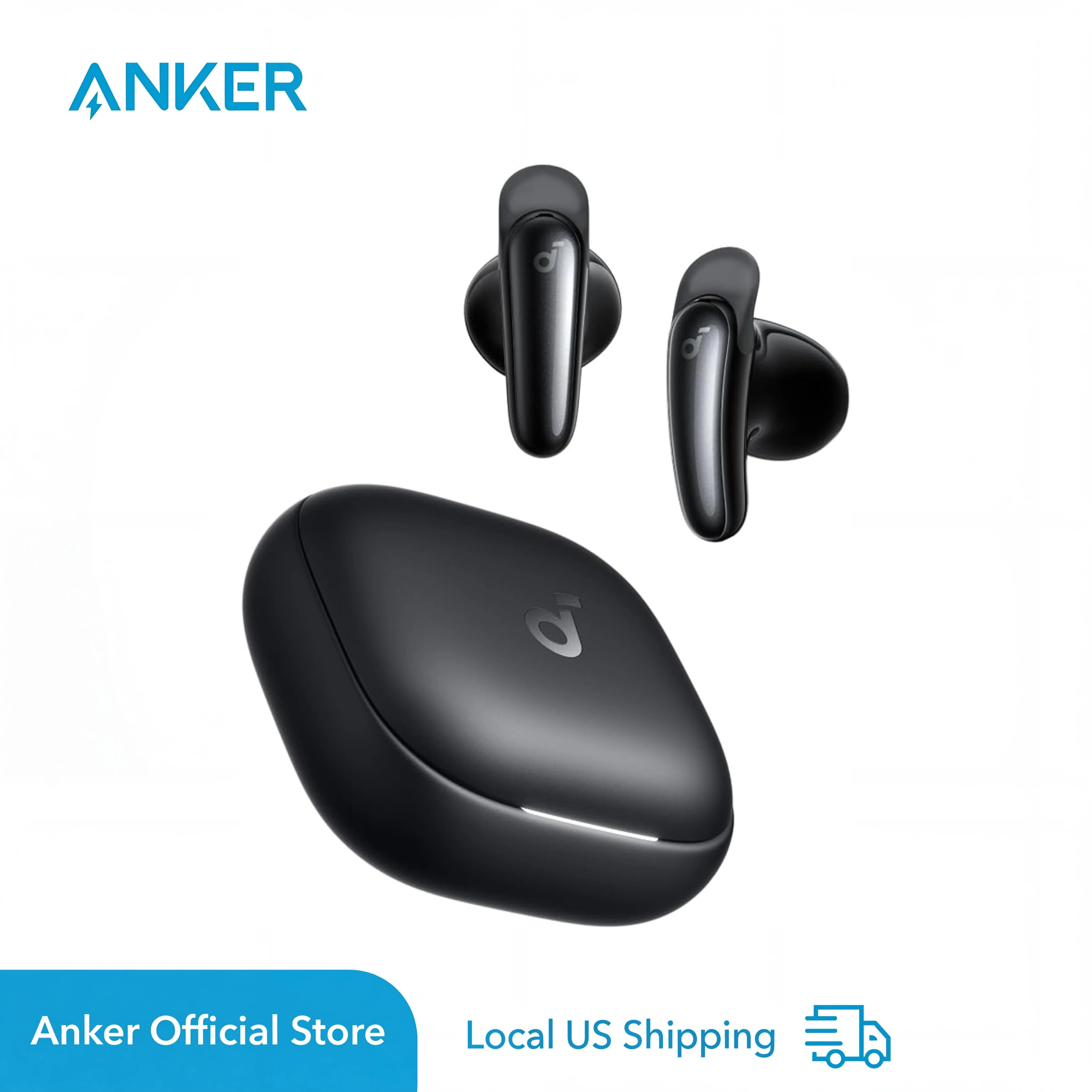 Soundcore Liberty Buds by Anker Wireless Earbuds with Adaptive ANC | Semi-in-ear design with removable ear fins, fast charging, translation support, and up to 30 hours of playtime(Brand New)