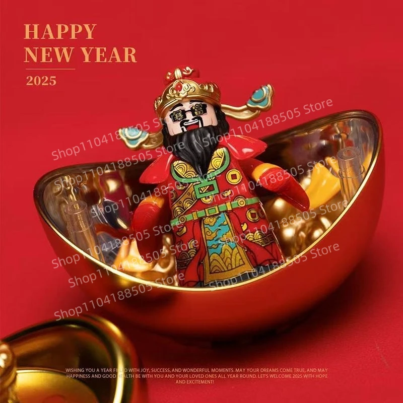 MOC اللبنات إله الثروة تجميعها نماذج الحلي الكرتون أنيمي اكسسوارات الأطفال لغز اللعب مجموعات الهدايا