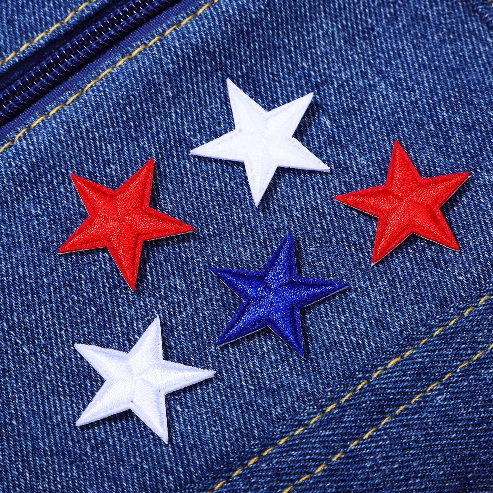 

80 Pcs Embroidered Cloth Stars Colorful Pentagram Appliques Iron On Patches For Clothes Hats Decorative Repair Clothing Holes