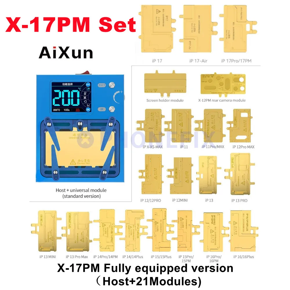 JC AIXUN IHeater Pro Desoldering Station for IPhone X-17PM Android Mainboard Face ID Screen Heating Separating Repair Tools Kit
