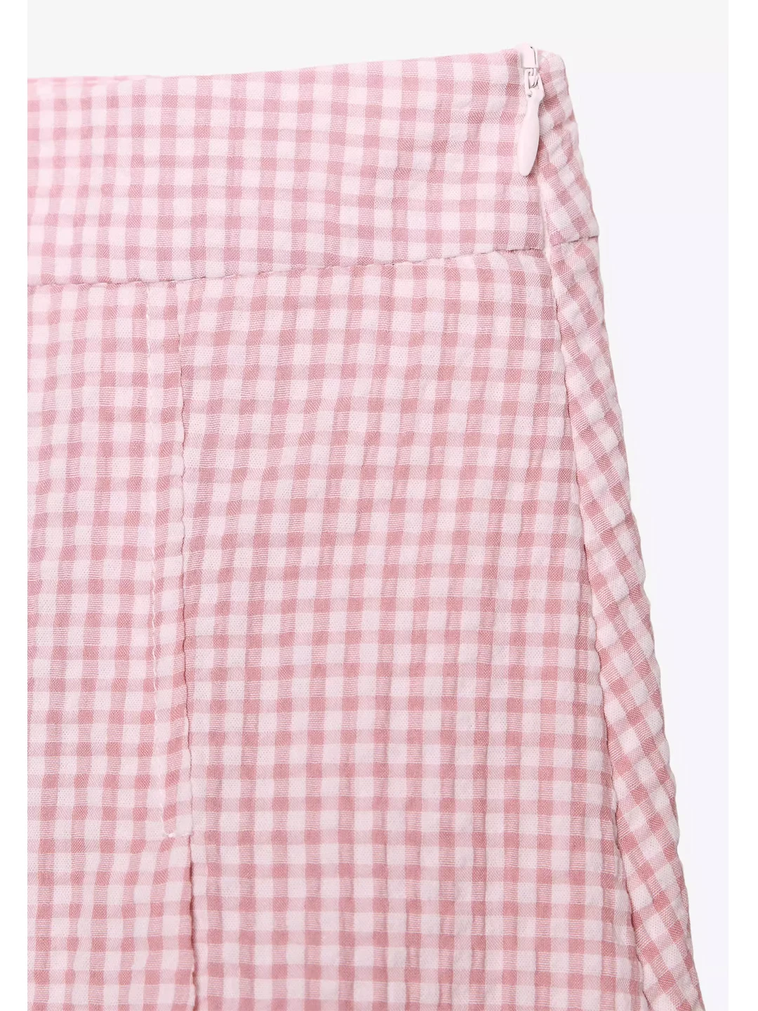 Saia A-Line de Cintura Alta em Xadrez Rosa para Mulheres, Nova Saia Fina de Verão, Estilo Escolar Doce com Ajuste Perfeito