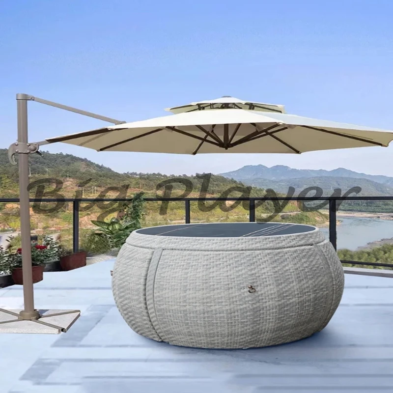 Outdoor Garden Patio Dining Chair Set - Modern Rustic Wicker Rattan Restaurant Furniture