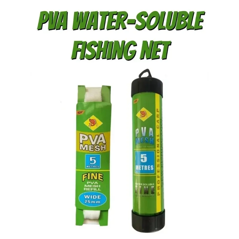 New 5M PVA Fishing Mesh PVA FishingBag Mesh Water Soluble Mesh Carp Fishing Feeder Trap Bait Nets Fishing Tools 25/37mm