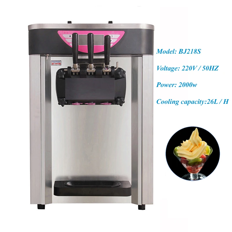 2025New Desktop Soft Ice Cream Machine For Restaurants Ice Cream Maker Stainless Steel Ice Cream Vending Machine
