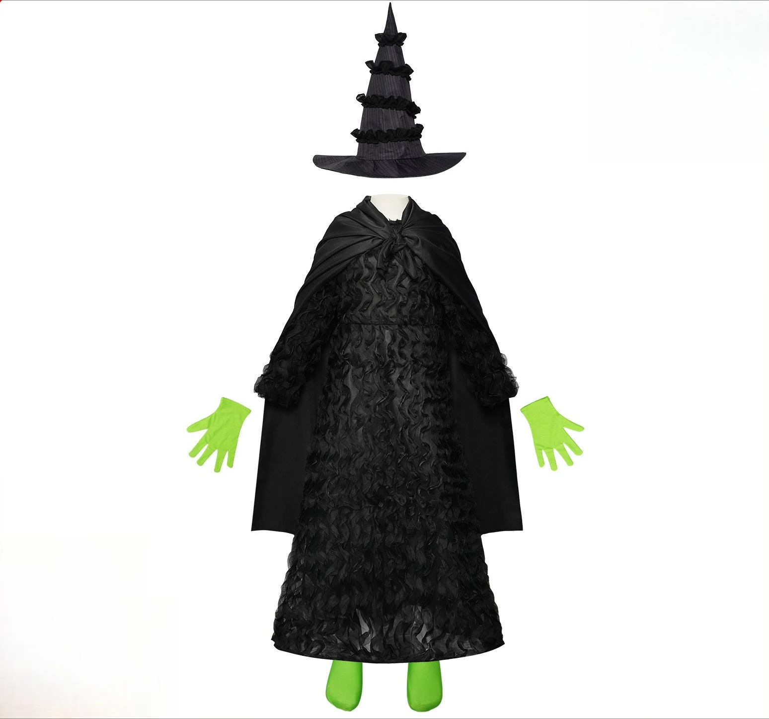 

Wicked Elphaba Cosplay Fantasia Girl Costume Disguise for Girl Tutu Dress Hat Fancy Dress Up Halloween Carnival Party Suit