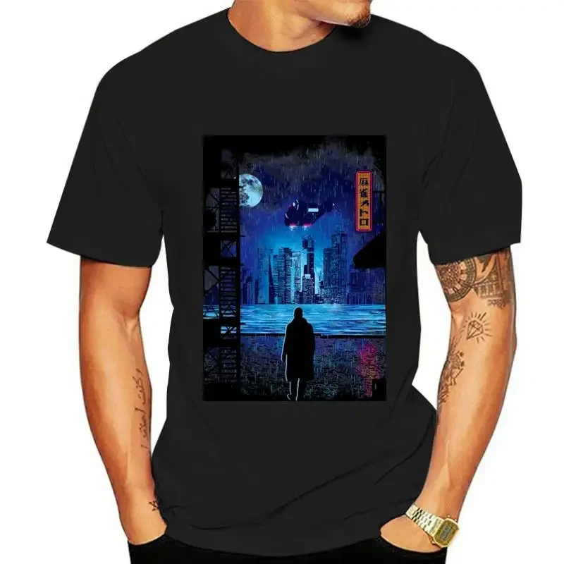 2049 Blade Runner t-shirt nera da uomo abbigliamento girocollo Best seller maschile in cotone naturale Fitness TOP TEE