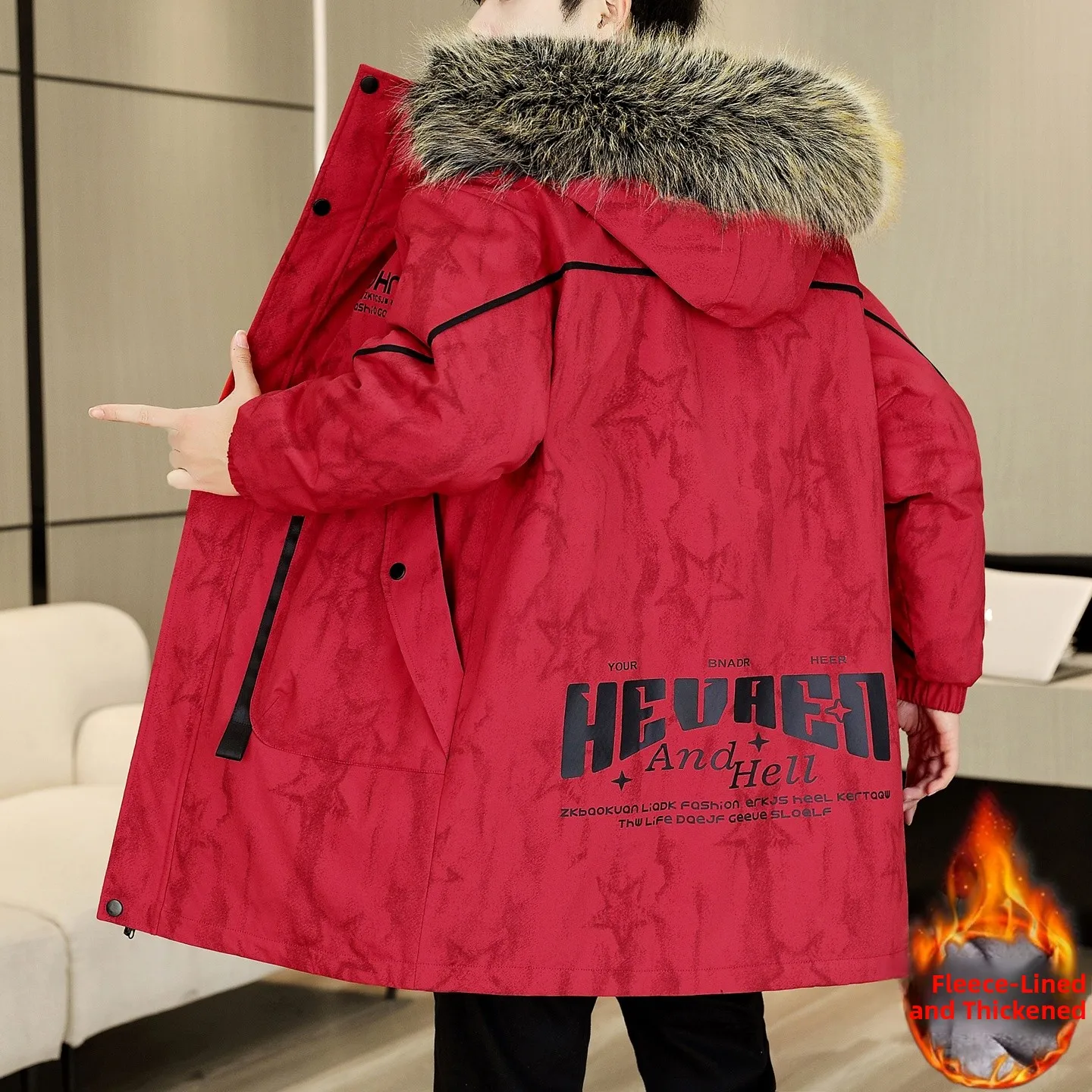 

Новая зимняя модная хлопковая куртка с капюшоном для мужчин, подростков и студентов, средней длины, утепленная, теплая, морозостойкая