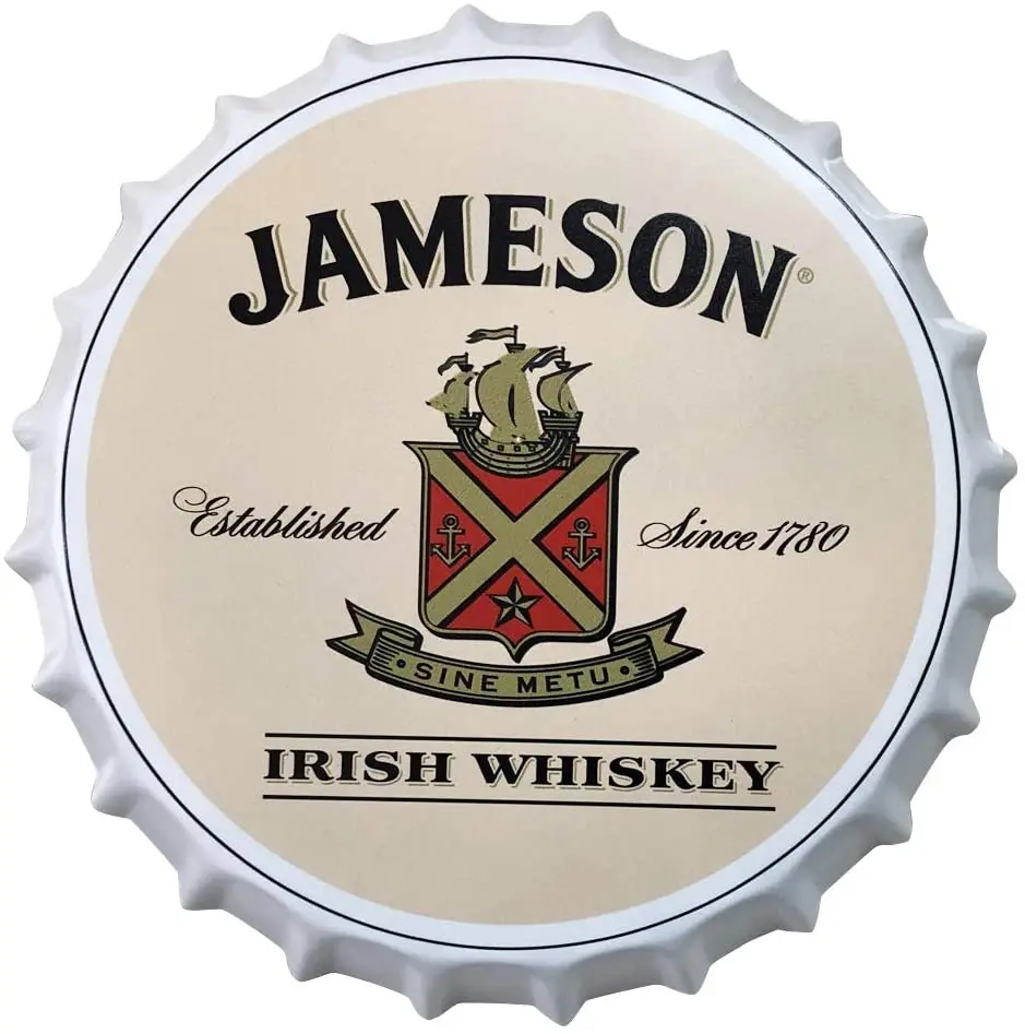 Jameson Decorative Bottle Caps Metal Tin Signs Cafe Beer Bar Decoration Plat 13.8