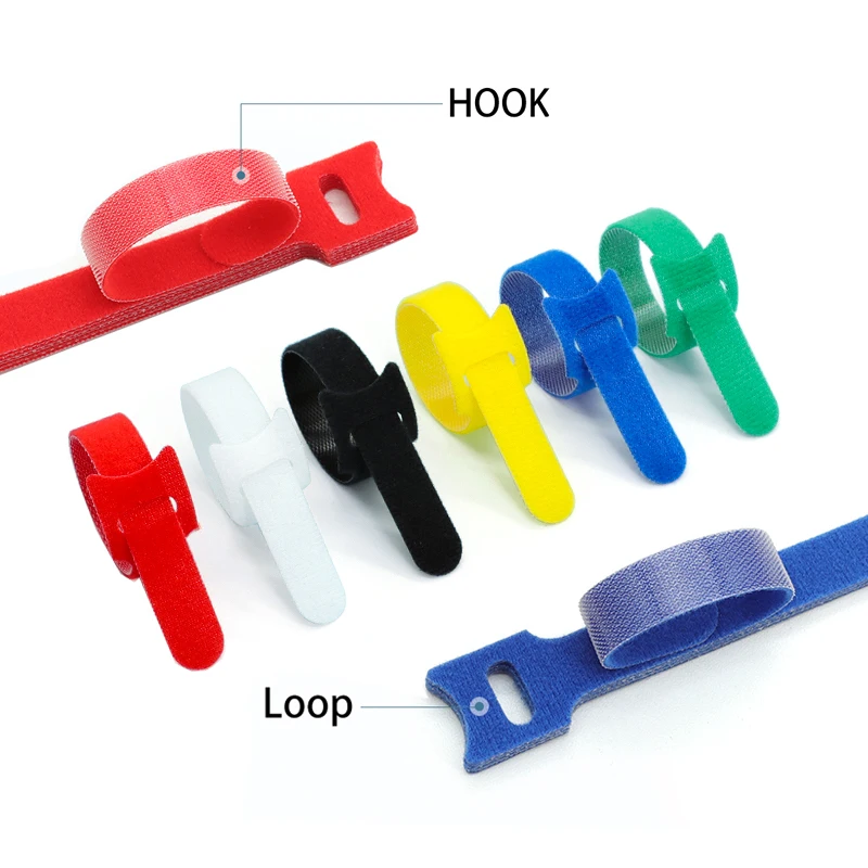 Cable Ties 150/200/250/300mm Organizer Line Management Cable Adjustable Winder Tape for Phone Data Wire Ties Fasten Accessories