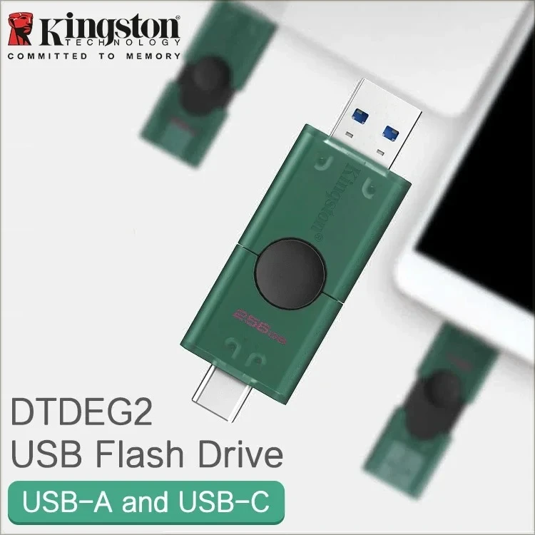 Kingston USB 3.2 Dual Type-C USB-A Flash Drive 128GB 256GB OTG Pendrive Memory Stick for iPhone 15 16  DTDEG2 U Disk