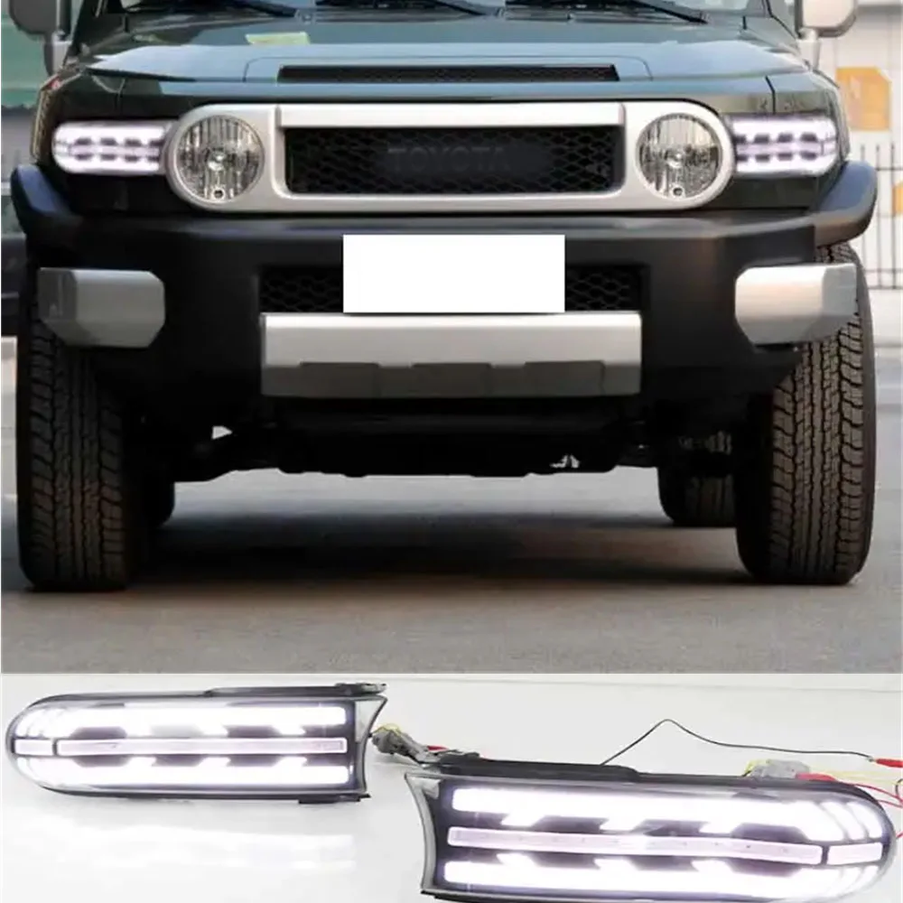 

Led Drl Daytime Running Light For Toyota Fj Cruiser 2007-2018 2019 2020 2021 Fog Lamp Drl Daylight 12V