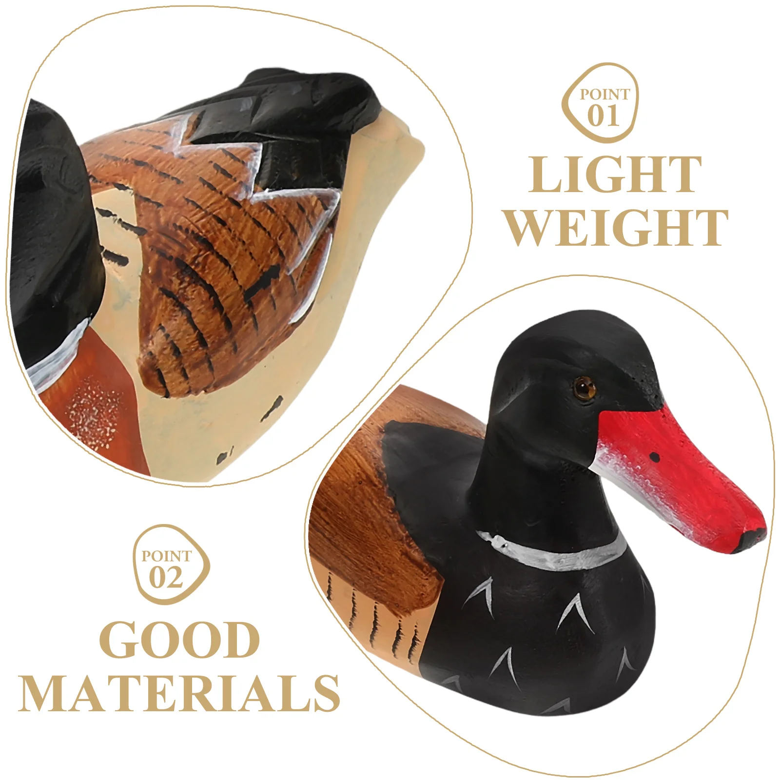 

2pcs Wooden Ducks Crafts Home Decor Desktop Statue Wedding Gift Stable Base Non-Fading Sculpture Household Ornament
