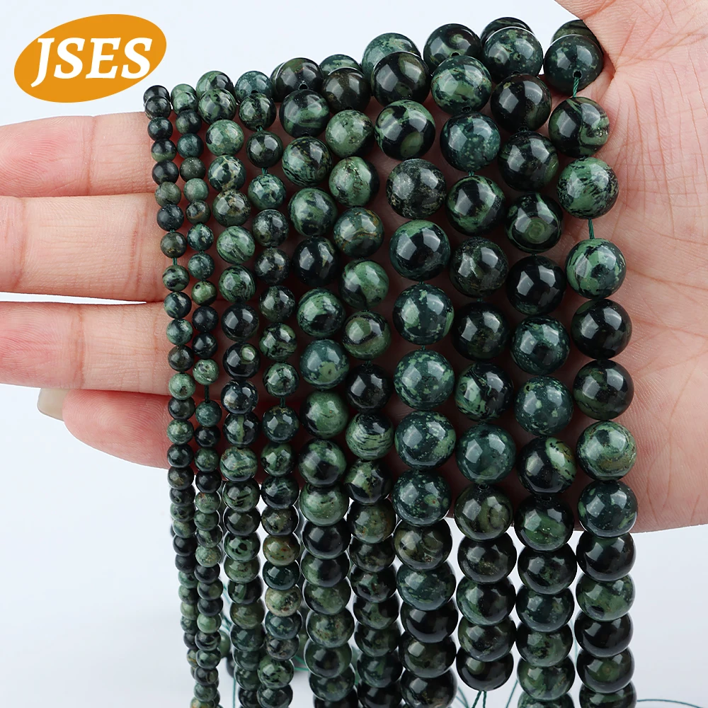 JSES Natural Sparrow Stone Jasper Loose Spacer Beads for Jewelry Making 4/6/8/10/12mm Bracelet DIY Accessories 15