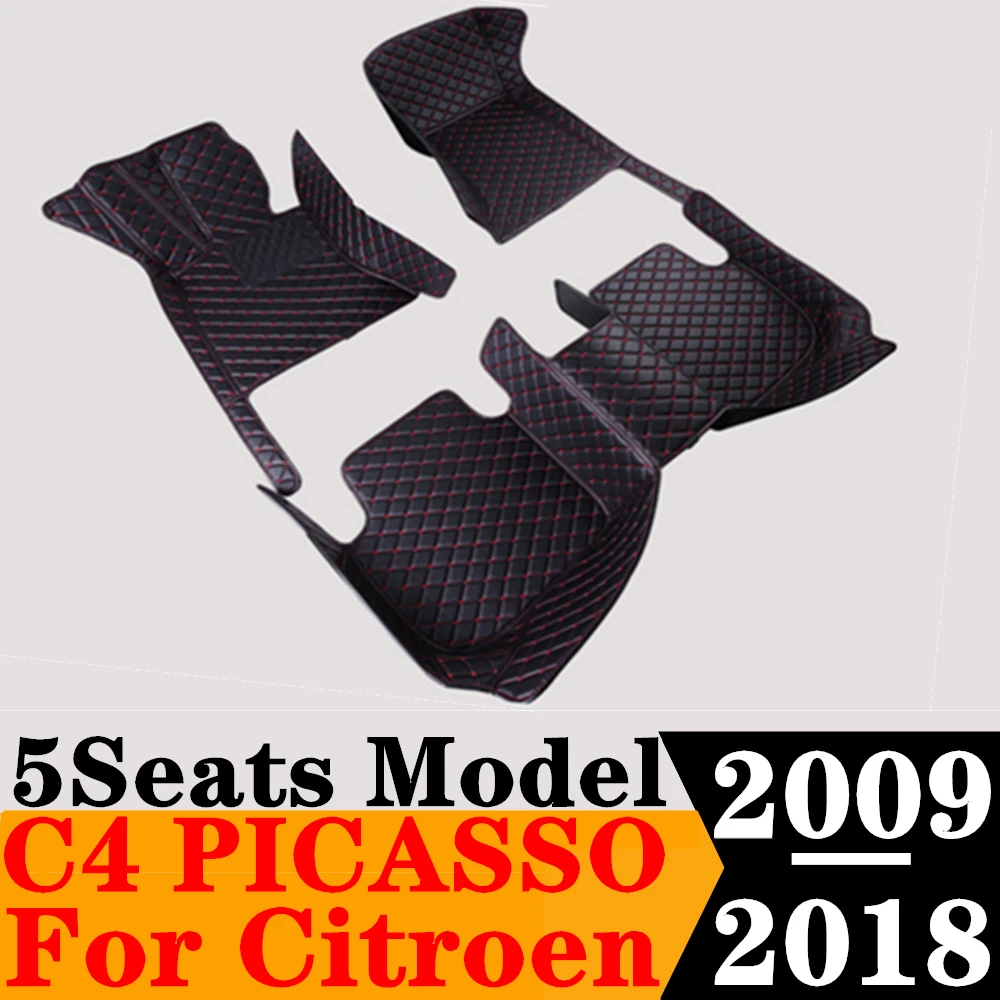 Car Floor Mats For Citroen C4 PICASSO 2018 2017 2016 2015 2014 2013 2012-2009 Custom Fit FloorLiner Auto Foot Pads Carpet Cover