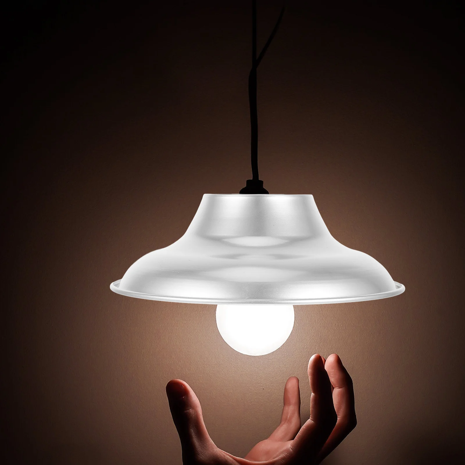 غطاء مصباح مقاوم للماء من سبائك الألومنيوم غطاء خفيف للسقف المستدير للمرآب، استبدال غطاء المصباح المعلق #5