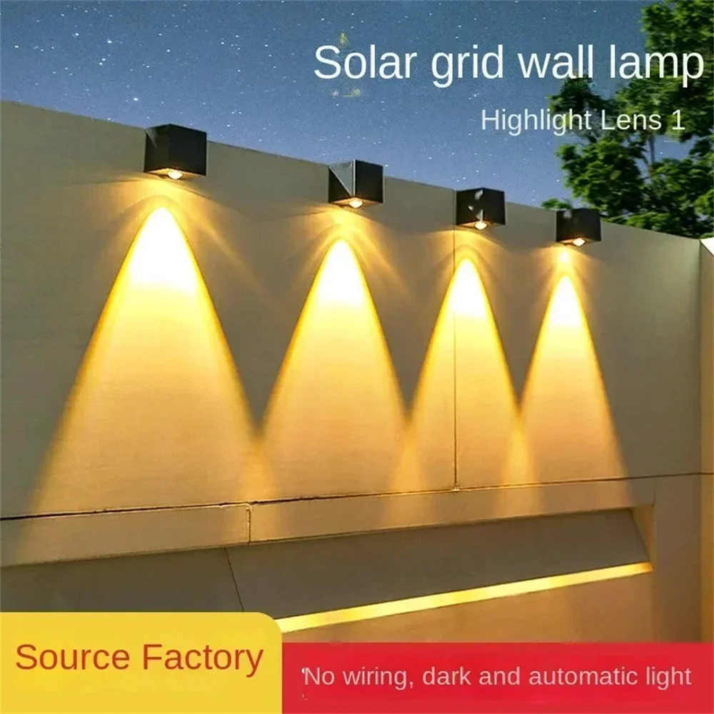 

Square Shape Solar Powered Modern Wall Lamp 80MM Waterproof Fence Light for Garden,Yard,Porch Decoration