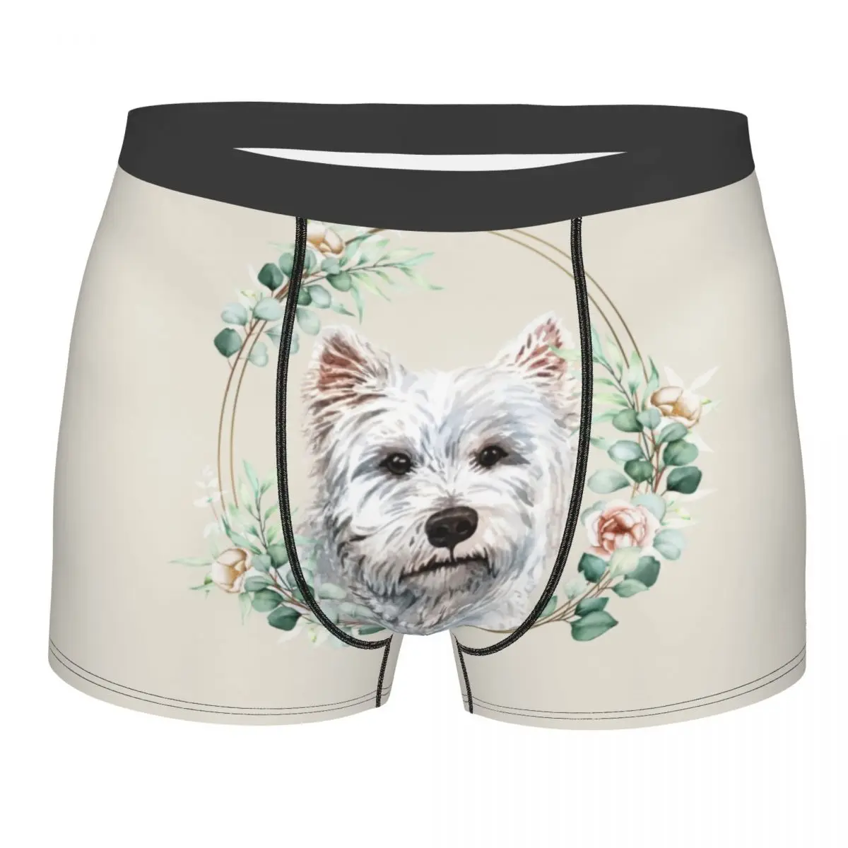 West Highland White Terrier Dog Underwear Men Breathbale Westie Puppy Boxer Briefs Shorts Panties Soft Underpants For Homme