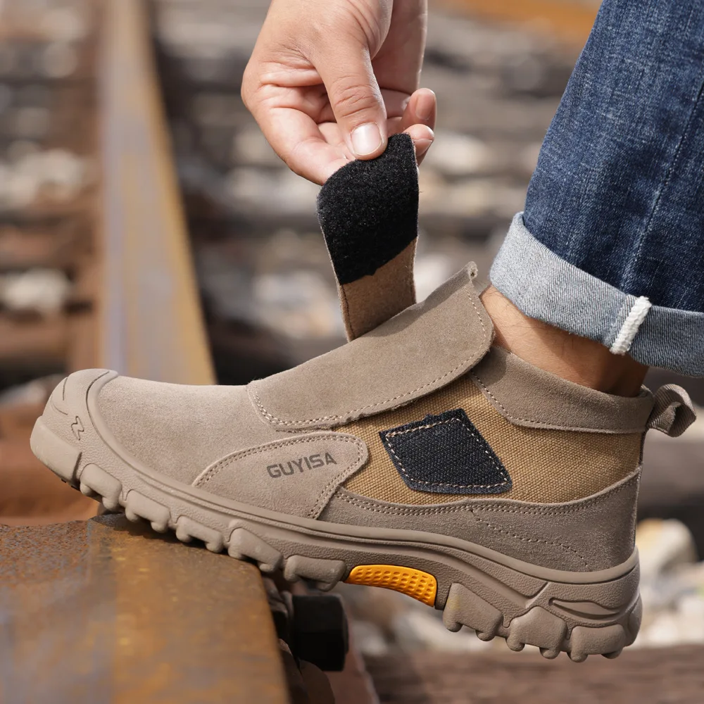 Anti Scald Welding Work Shoes Anti-smash Anti-puncture Safety Shoes Men Protective Boots Wear Resistant Male Industrial Shoes
