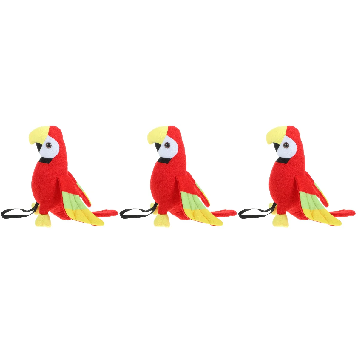 

3 Pieces Stuffed Pirate Parrot Toddler Toys for Boys Simulation Red Plush Bird Child