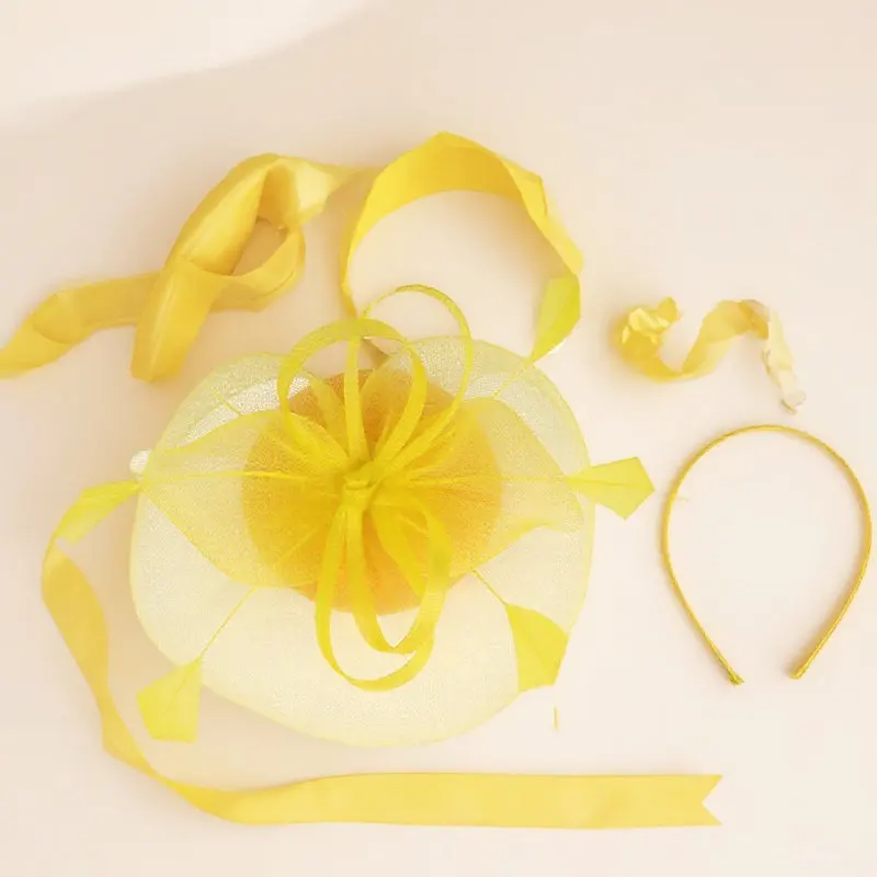 

Цветочный свадебный головной убор из фатина, шляпка-фасцинатор для женщин, аксессуар для банкета, чаепития, свадьбы