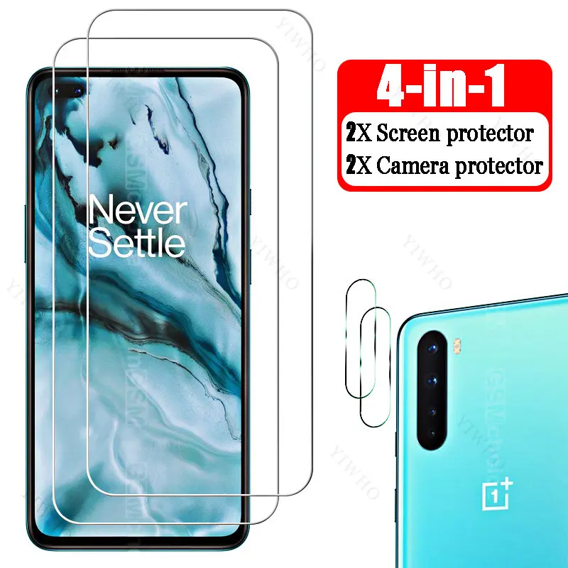 4in1 Protection Safety Full Tempered Glass for OnePlus Nord AC2001 6.44 1+ Screen Protective Protector Camera Lens Cover Film HD