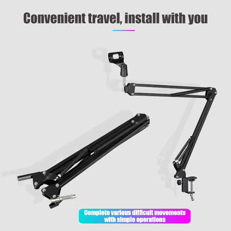 Desktop NB35 Cantilever Stand Microphone 360-degree Rotation Mobile Phone Live Recording Capacitor Microphone Stand