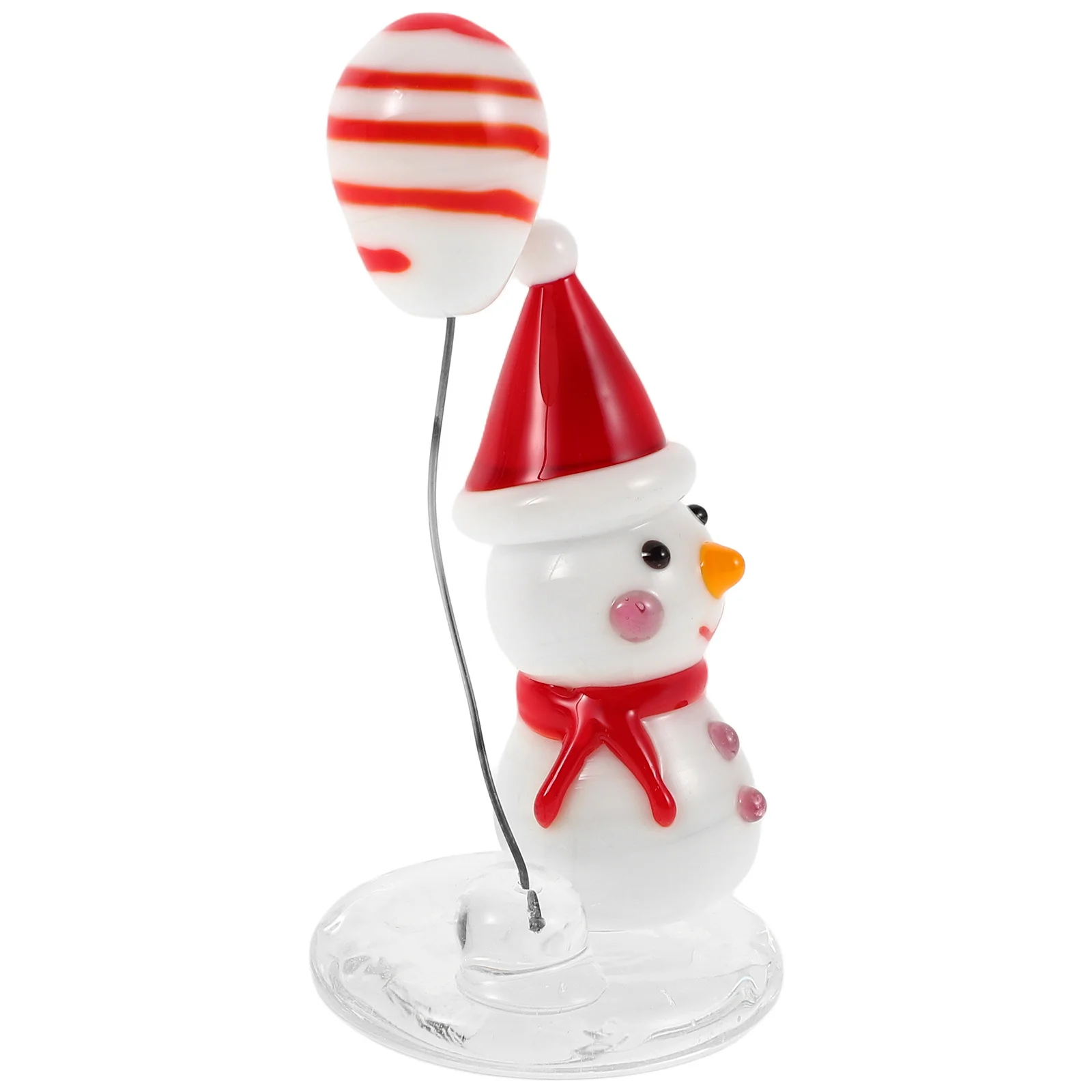 

Christmas Mini Snowman Glass Decorations Handpainted Figurines for Home Car Desktop Holiday Cheer Crystal Snowman