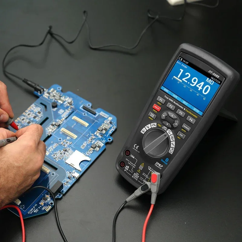 DT-9989 0.025% DCV Accuracy Real-time Sample Rate Fully PC Calibration Handheld Oscilloscope Digital Professional Multimeter