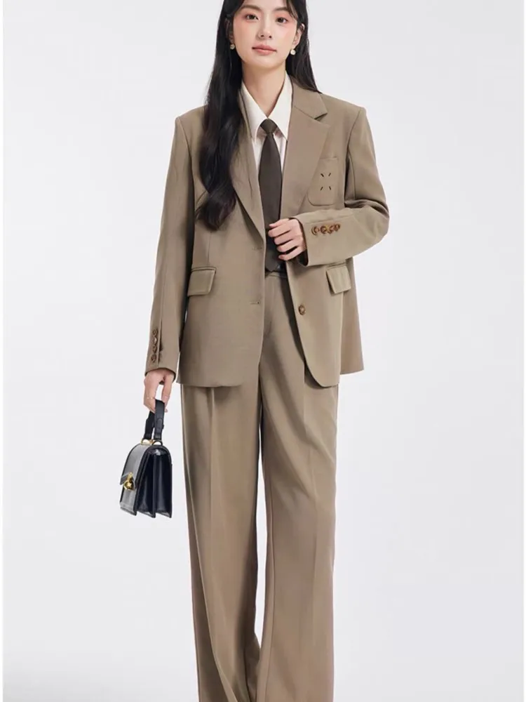 Autumn Fashion Ladies Pantsuit Formal Women Office Business Work Wear Blazer and Trousers 2 Piece Set Female Clothes Outfits New