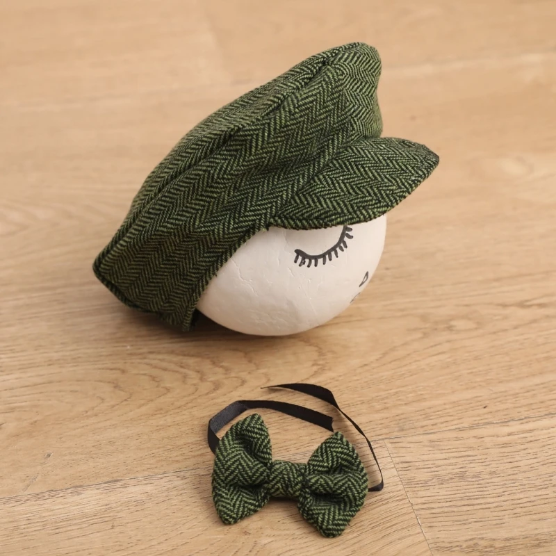 

Gentleman Bow Tie Hat Outfits Set Newborn Photography Props for Infant Baby Boy