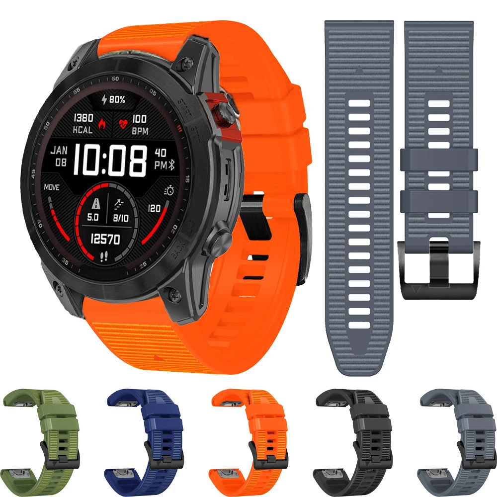 Silicone+Canvas Strap Quickfit 26mm 22mm Watchband For Garmin Fenix 8 E 7X 7 Pro Epix2 Descent 6X 6 Pro 5 5X Plus Accessories