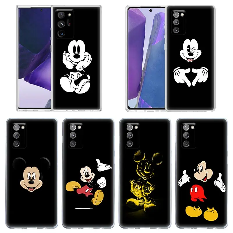 

Clear Soft Silicone Case For Samsung Galaxy Note 20 Ultra 5G 8 9 10 Lite A50 A70 A30s A20 A01 Back Cover Mickey Minnie Mouse Art