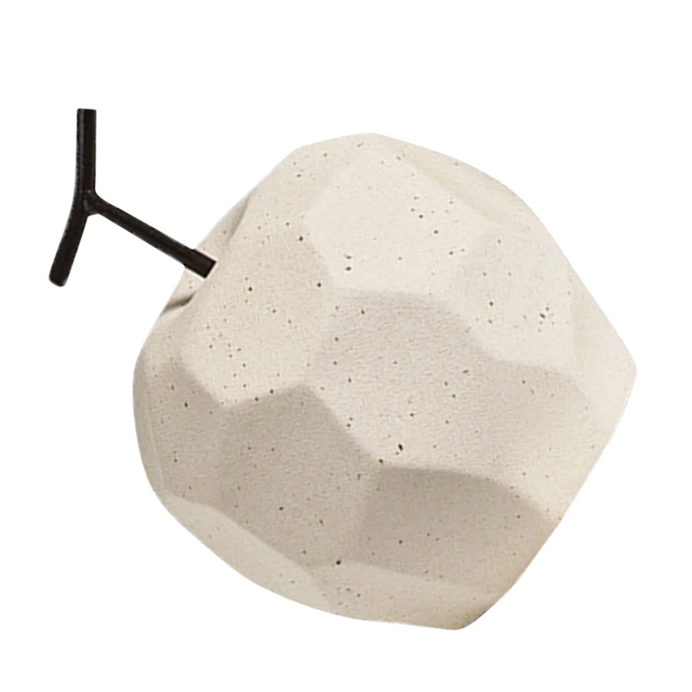 

1Pcs Apple Ceramic Sculpture Geometric Desktop Decoration Unique Art Craft Home Ornament Miniature Fruit Decor for Room Office