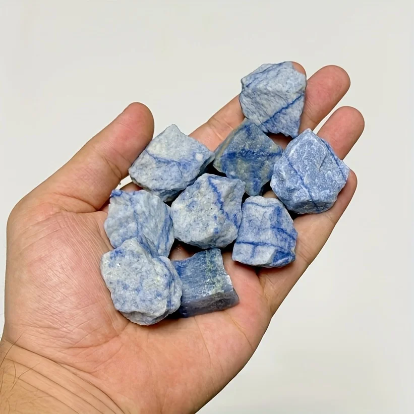 1pc Natural Blue Line Raw Mineral Rough Crystal Stone Natural Bohemian Stone Suitable for Home Decor Aquarium Holiday Gifts