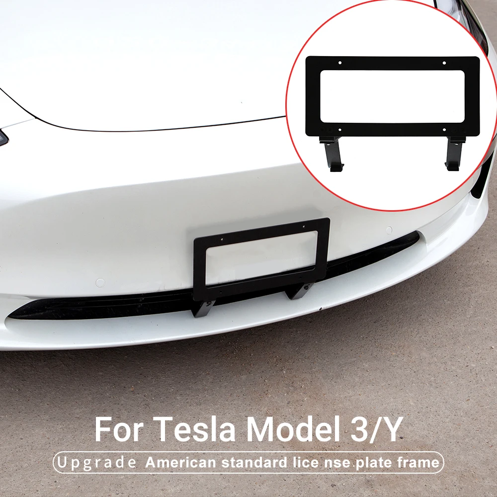 For Tesla Model 3/Y New Energy License Plate Frame ModelY Model3 Side Car Front Modification Accessories Artifact Parts 2022