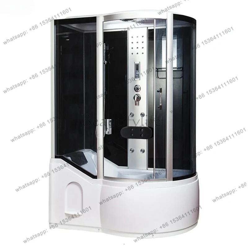 

Интегрированная душевая кабина с раздвижными стеклянными дверями и вентилятором, для дома, закрытая