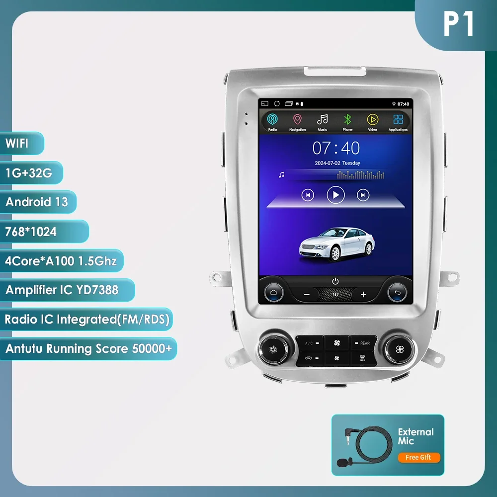9,7'' 7862 8-core 360 ° Draadloze CarPlay Android autoradio voor Hyundai Santa Fe 2 2006-2012 GPS Multimedia Stereo Head Unit