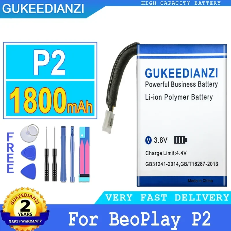 1800mAh GUKEEDIANZI Battery For Bang & Olufsen BeoPlay P2 Speaker Big Power bateria