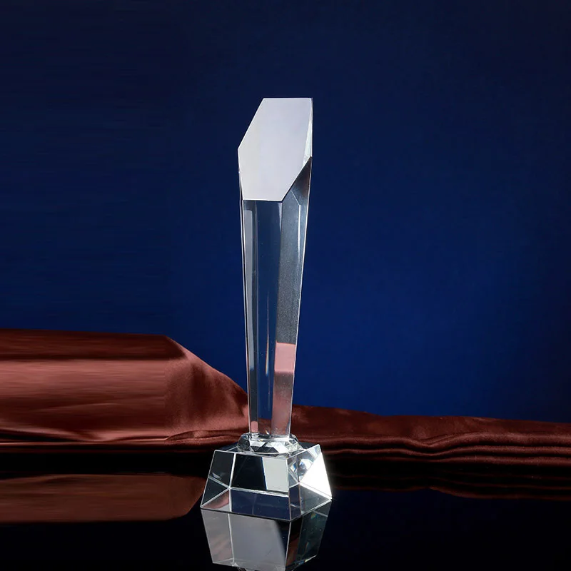 Customized Transparent Crystal Trophy, Column Sculpture, Glass Decoration, Competition, Activities, Award, Home Decor, 1Pc