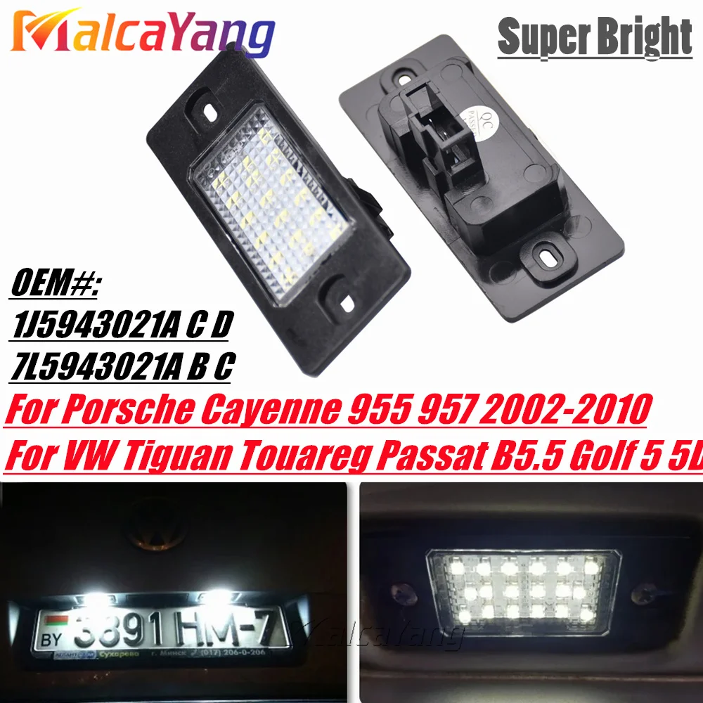 2 Stück LED-Kennzeichenbeleuchtung für VW Tiguan 07-11, Touareg Mk1 02-10, Passat B5.5, Golf 4/5 Kombi, Fehlerfrei