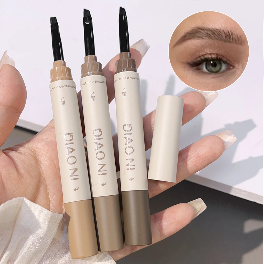 Waterproof Eyebrow Dyeing Cream Pencil Natural Lasting Non-smudge Grey Black Dye Eyeliner Brow Pen with Brush Makeup Cosmetics