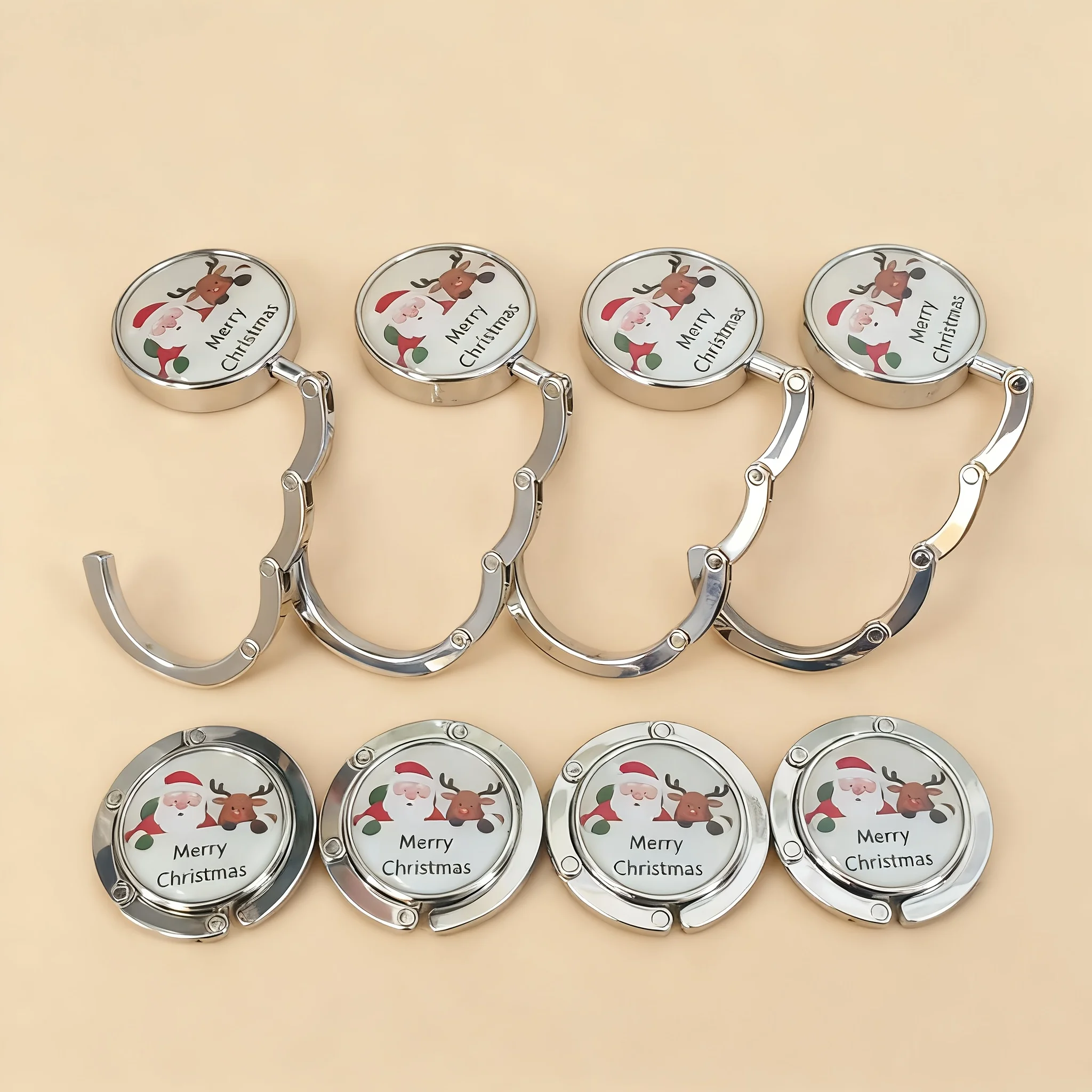 خطافات حقيبة معلقة لعيد الميلاد، متوفرة في مجموعات مكونة من 2، 3، 4، 6، و8، مثالية لهدايا العطلات، مثالية لتنظيم المكاتب