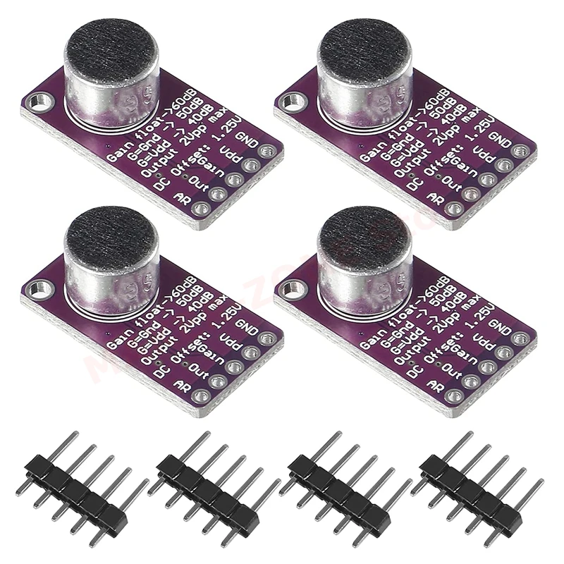 4Pcs MAX9814 Electret Microphone Amplifier AGC Microphone Preamplifier Module Auto Gain Control