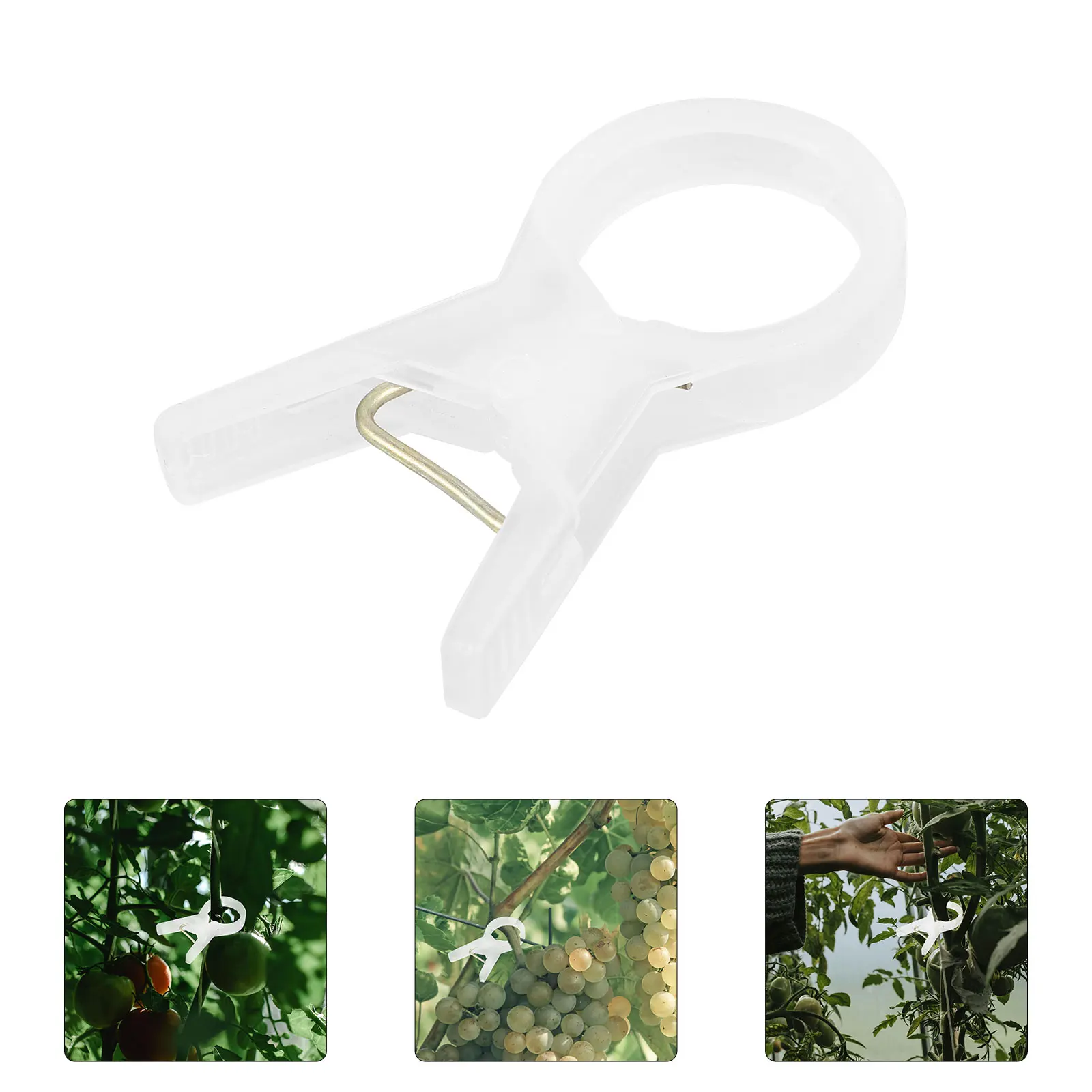 

100 Pcs Vine Tomatoes Tie Clip Garden Support Clips White Plastic Hanging Plants