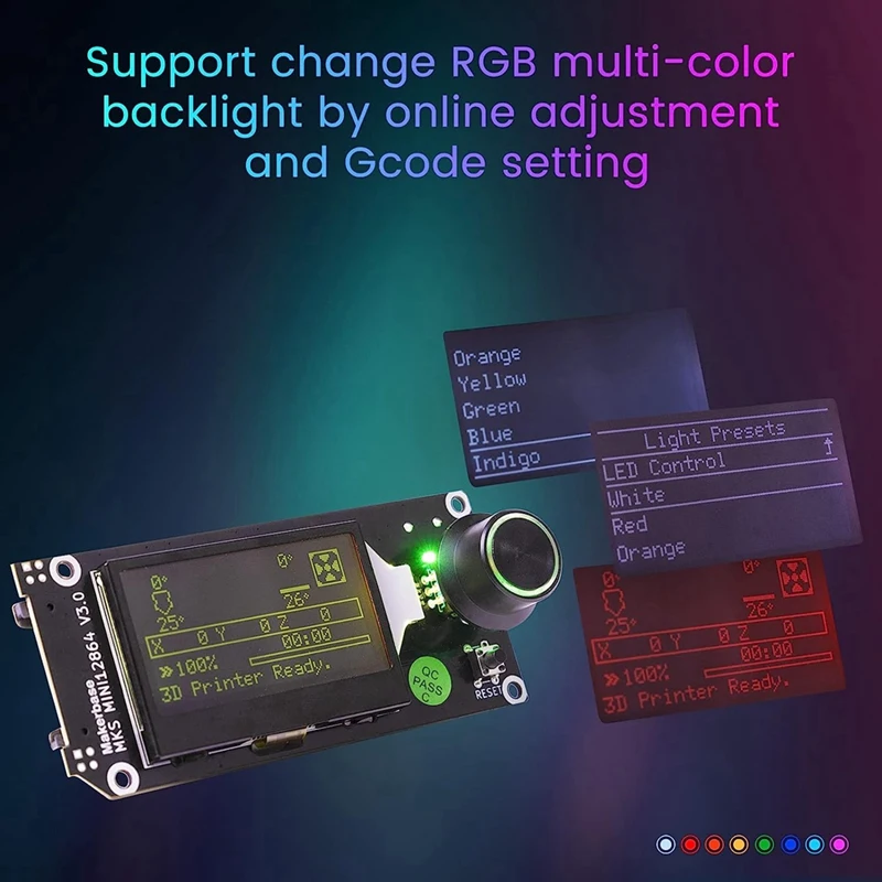 Pantalla de visualización inteligente LCD frontal para Makerbase MKS MINI12864 V3, inserto de tarjeta SD, reemplazo de impresora 3D, MKS, SKR, VORON Mini 12864