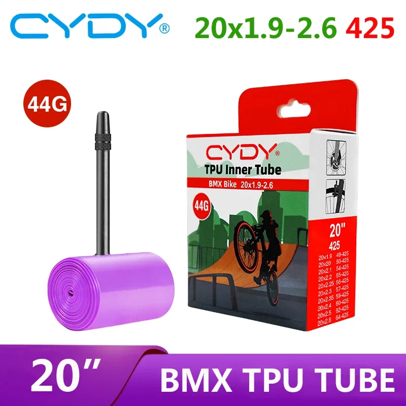 

44g CYDY TPU Bike Inner Tube 20" 425 20x1.9 2.0 2.1 2.2 2.25 2.3 2.35 2.4 2.5 2.6 Valve length 45mm BMX Camera Bicycle Tire pneu