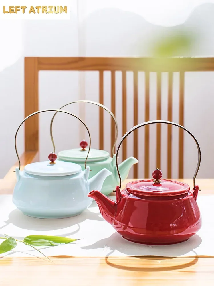 

Чайник Celadon большой емкости, бытовой фильтр, косметический чайник, китайский керамический чайный сервиз, принадлежности, индивидуальная чайник, 630 мл