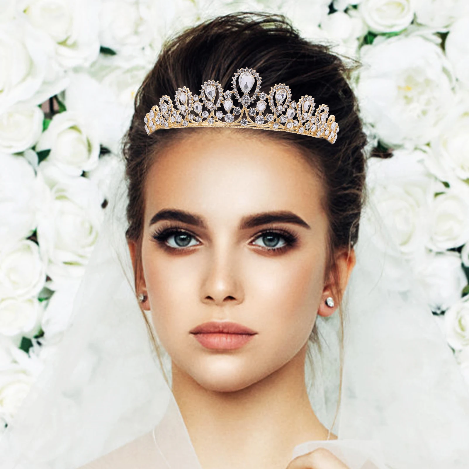 

Women Rhinestone Crown Bridal Tiara Wedding Headpiece Prom Evening Party Cosplay Women Crown Tiara for Wedding