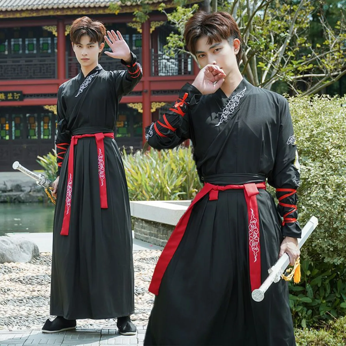 Chinese Han Element Improved Hanfu, Plus Size for Women, Martial Style for Men, Student Class Uniform & Drum Performance Outfit